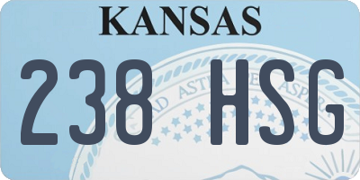 KS license plate 238HSG
