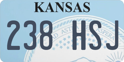 KS license plate 238HSJ