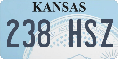 KS license plate 238HSZ