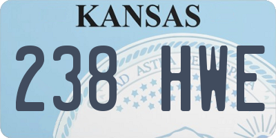 KS license plate 238HWE