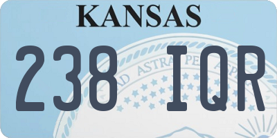 KS license plate 238IQR