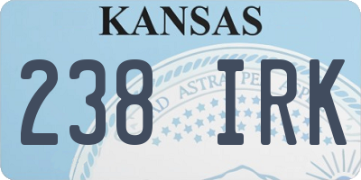 KS license plate 238IRK