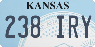 KS license plate 238IRY