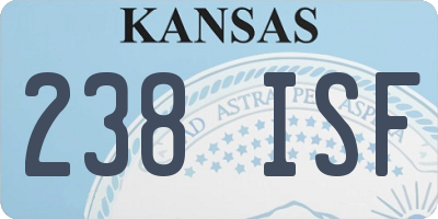KS license plate 238ISF