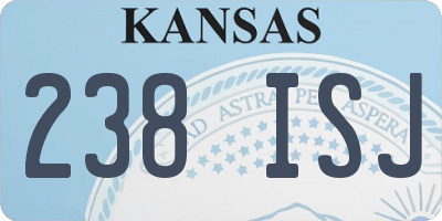 KS license plate 238ISJ