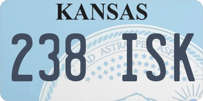 KS license plate 238ISK