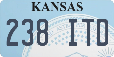 KS license plate 238ITD