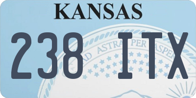 KS license plate 238ITX