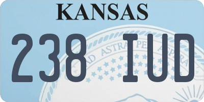 KS license plate 238IUD