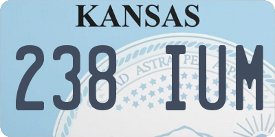 KS license plate 238IUM