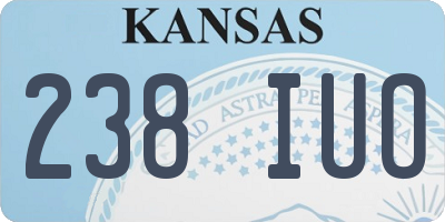 KS license plate 238IUO