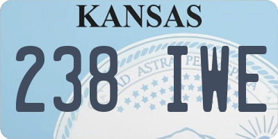 KS license plate 238IWE
