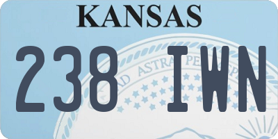 KS license plate 238IWN