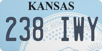 KS license plate 238IWY