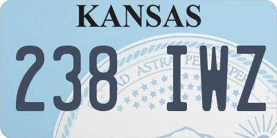 KS license plate 238IWZ