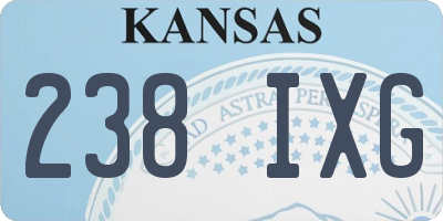 KS license plate 238IXG