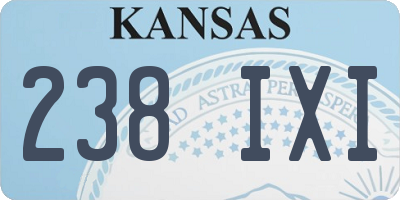 KS license plate 238IXI