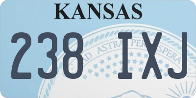 KS license plate 238IXJ