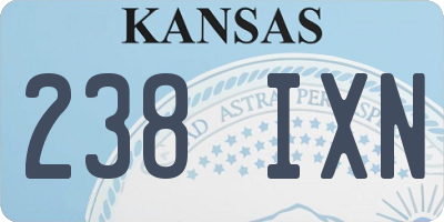KS license plate 238IXN