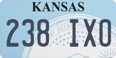 KS license plate 238IXO