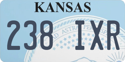 KS license plate 238IXR