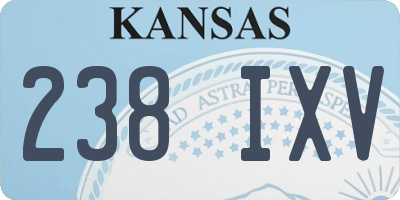 KS license plate 238IXV