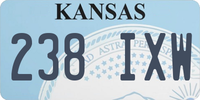 KS license plate 238IXW