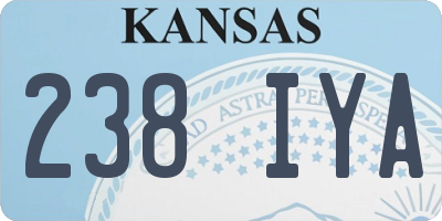 KS license plate 238IYA