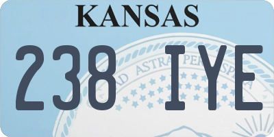 KS license plate 238IYE