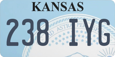 KS license plate 238IYG