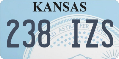 KS license plate 238IZS