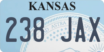KS license plate 238JAX
