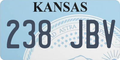 KS license plate 238JBV
