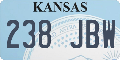 KS license plate 238JBW