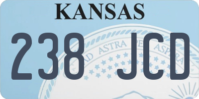 KS license plate 238JCD