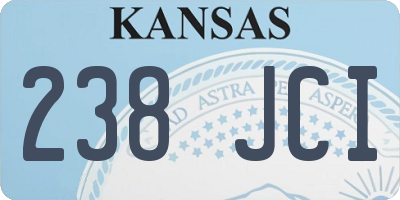 KS license plate 238JCI