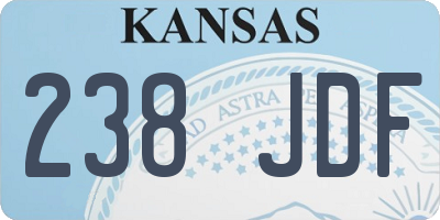 KS license plate 238JDF