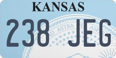 KS license plate 238JEG