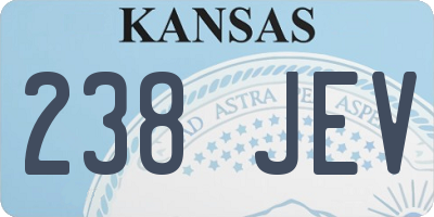 KS license plate 238JEV