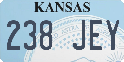 KS license plate 238JEY