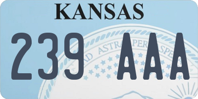 KS license plate 239AAA