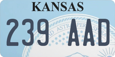KS license plate 239AAD
