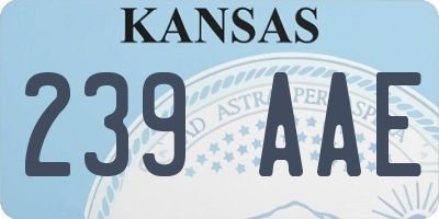 KS license plate 239AAE