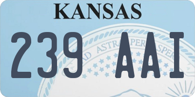 KS license plate 239AAI