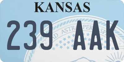 KS license plate 239AAK