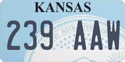 KS license plate 239AAW