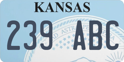 KS license plate 239ABC