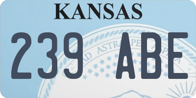 KS license plate 239ABE