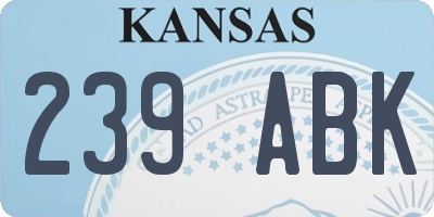 KS license plate 239ABK