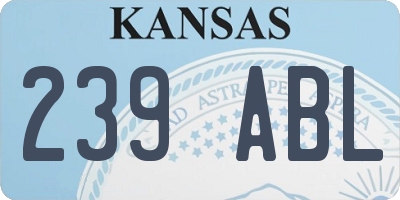 KS license plate 239ABL